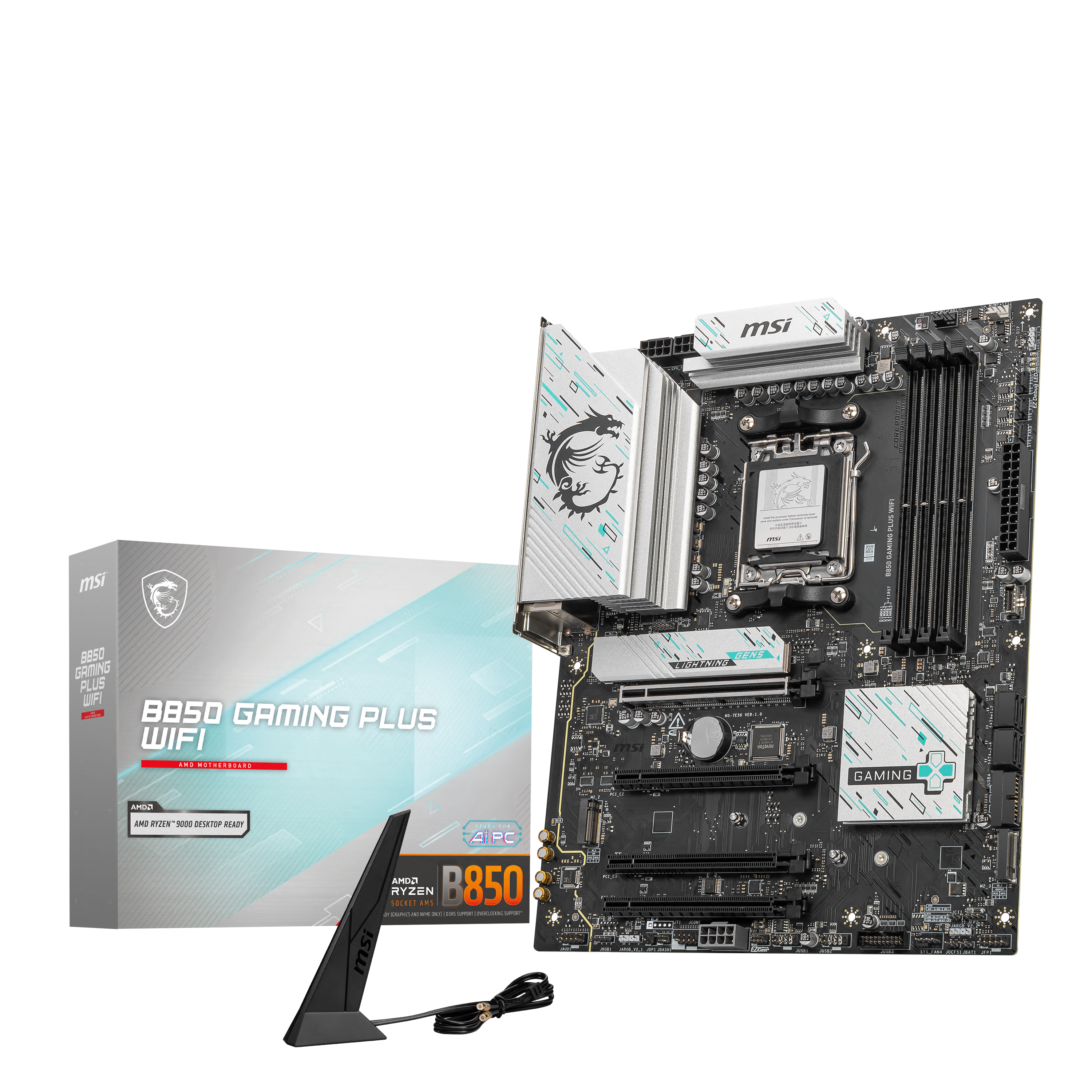MSI B850 Gaming Plus WiFi Motherboard, socket AM5, AMD B850, ATX, DDR5