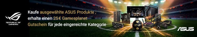 ROG 20th Football Promotion 2026 — 25 € Gamesplanet Gutschein je Kategorie + ROG Fußball gewinnen
